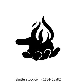 hand holding a fire icon, flat design best vector icon