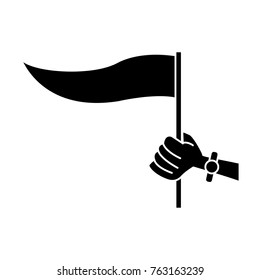 Hand holding a flag