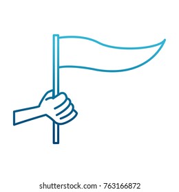 Hand holding a flag