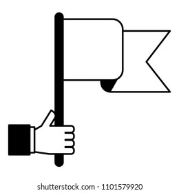 hand holding flag business successful