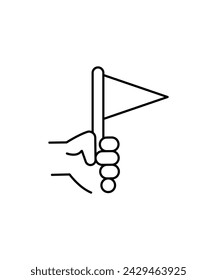 icono de bandera de mano, icono de vector de mejor línea.