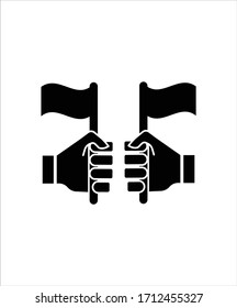 icono de la bandera de la mano,icono de la bandera de la mano plana mejor del vector.