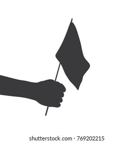 Hand holding a flag, vector illustration design. Hands collection.