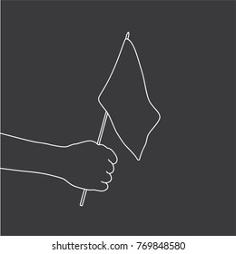 Hand holding a flag, vector illustration design. Hands collection.