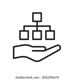 Hand holding flowchart icon design vector illustration
