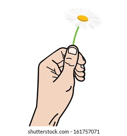 hand holding flower