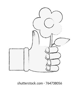Hand holding a flower
