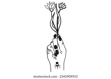 Hand Holding Flowers, Floral woman, Holding bouquet Svg, Floral hand, Flower, Wildflower  svg