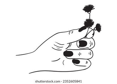 Hand Holding Flowers Svg, Floral woman svg, Holding bouquet  svg