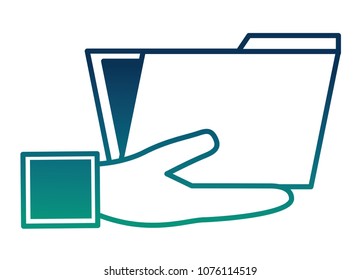hand holding folder document archive
