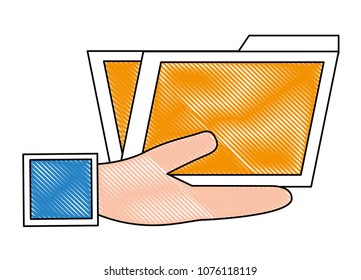 hand holding folder document archive