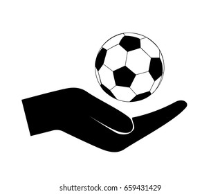 Hand Holding Football Symbol - Illustration
