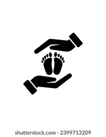 hand holding footprint icon, vector best flat icon.