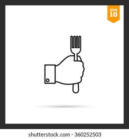 Hand holding fork 