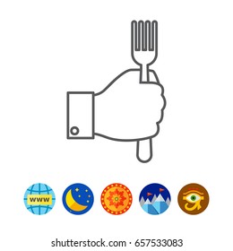 Hand holding fork 