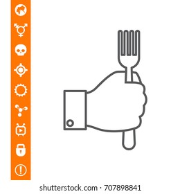 Hand holding fork 