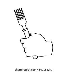 hand holding fork cutlery icon image 