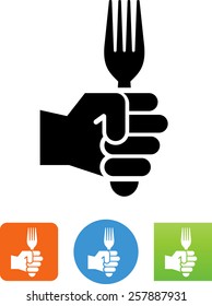 Hand Holding A Fork Icon