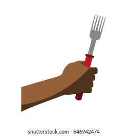 hand holding fork icon image 