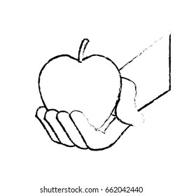 hand holding fresh apple