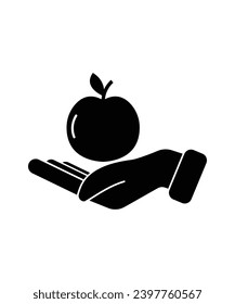 hand holding fruit icon, vector best flat icon.