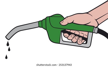 hand holding a fuel pump 