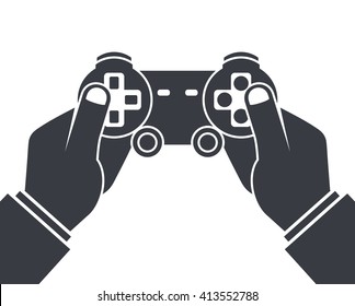 Hand holding game controller