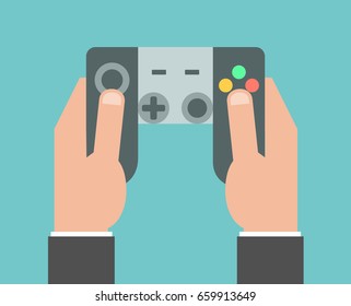 Hand Holding Game Controller