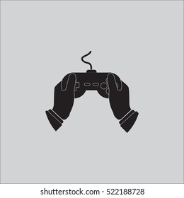 Hand holding game controller icon vector