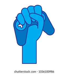 hand holding gamepad video game device