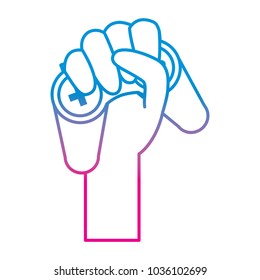 hand holding gamepad video game device