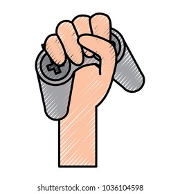 hand holding gamepad video game device