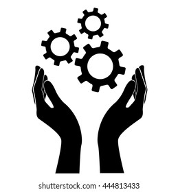 hand holding gear , engineer symbol