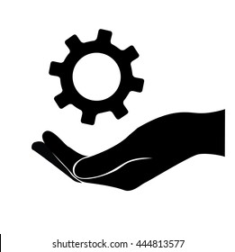 hand holding gear , engineer symbol