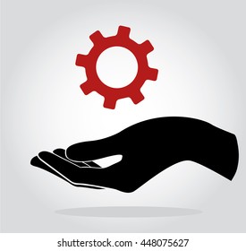 hand holding gear , engineer symbol