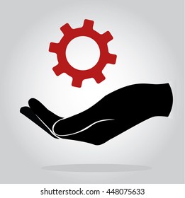 hand holding gear , engineer symbol