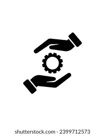 icono del engranaje de retención manual, mejor icono plano del vector.