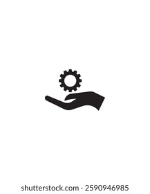 hand holding gear icon, vector best flat icon.