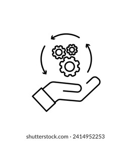 engranaje de retención manual como el icono de optimización del sistema.