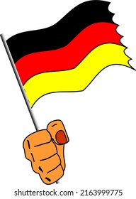 Hand Holding Germany Flag vector