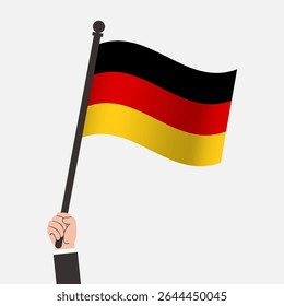 Hand Holding Germany Waving Flag