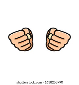 hand in holding gesture simple cartoon vector illustration
