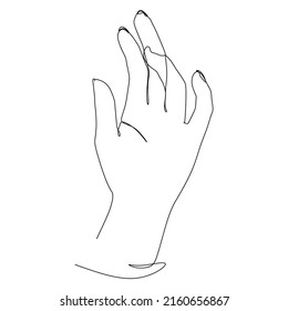 Hand holding gesture. Single continuous line hand gesture graphic icon. Simple one line draw doodle for world campaign concept. Isolated vector illustration minimalist design on white background