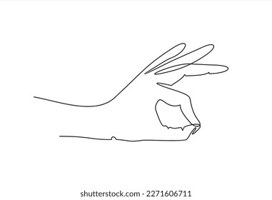 Hand holding gesture. Single continuous line hand gesture