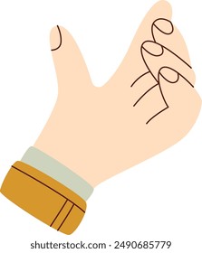 Ilustración vectorial de gesto de sujeción manual