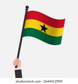Hand Holding Ghana Waving Flag