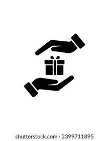 hand holding gift icon, vector best flat icon.