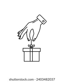 hand holding gift icon, vector best line icon.