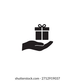 Icono de regalo de mano Ilustración de Vector de regalo de regalo