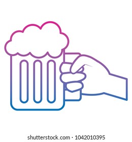 hand holding glass beer foamy drink